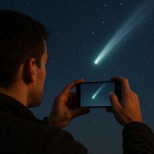 Cómo fotografíar el cometa Lemmon con un celular: Guía paso a paso (Foto. Sora)