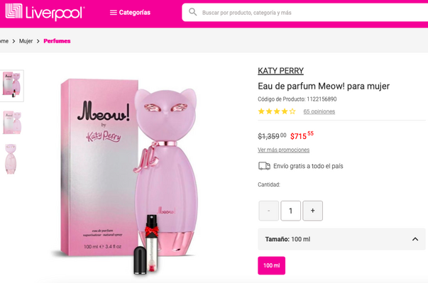Perfume de Katy Perry en oferta (Liverpool)