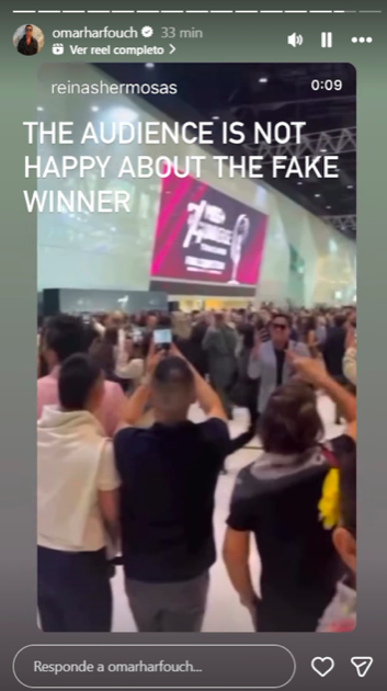 Omar Harfouch asegura que la audiencia no está feliz con el triunfo de Fátima Bosch (Instagram)