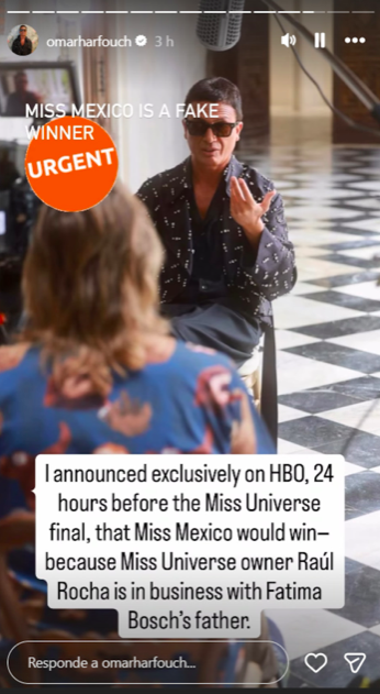 Omar Harfouch asegura que Fátima Bosch es una falsa ganadora (Instagram)