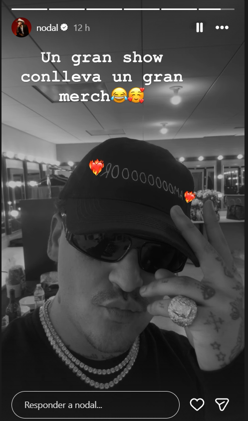 Reacción de Christian Nodal a través de historias de Instagram (Foto: IG)