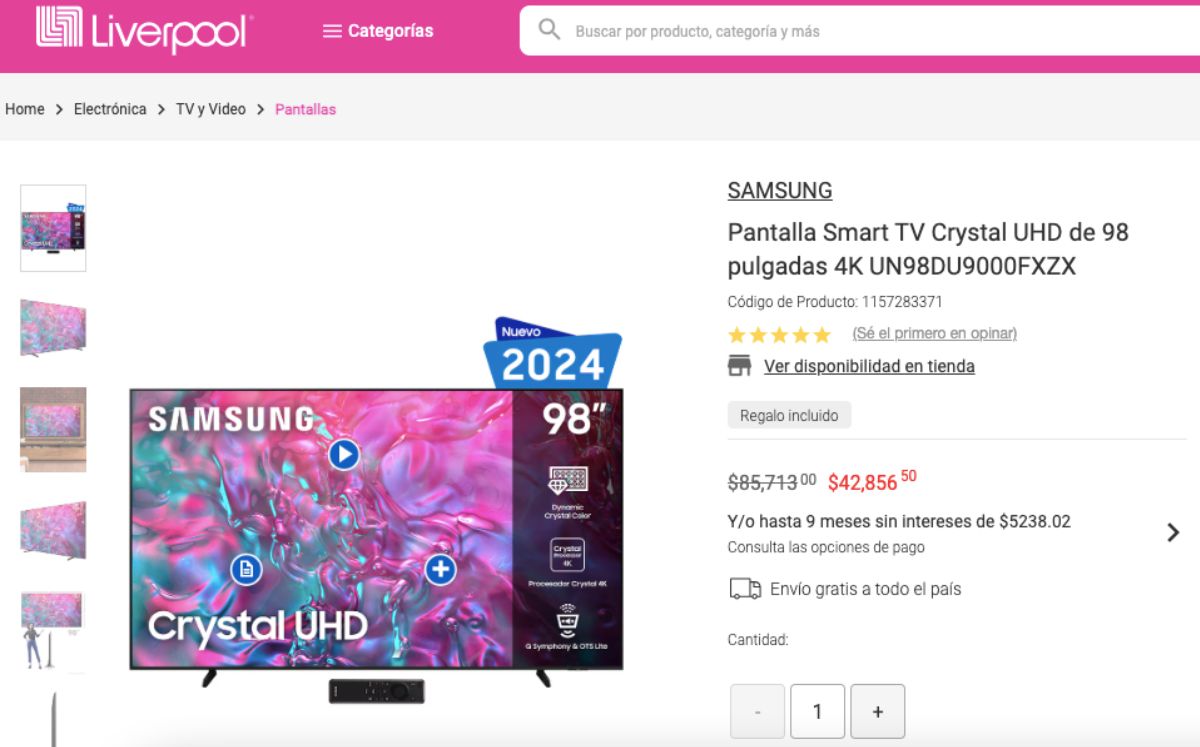 Precio de la pantalla Samsung en Liverpool (Liverpool)