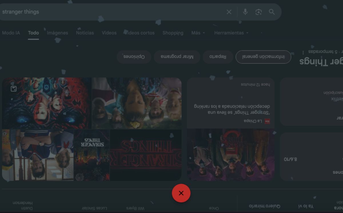 Efecto al revés por "Stanger Things" (Google)