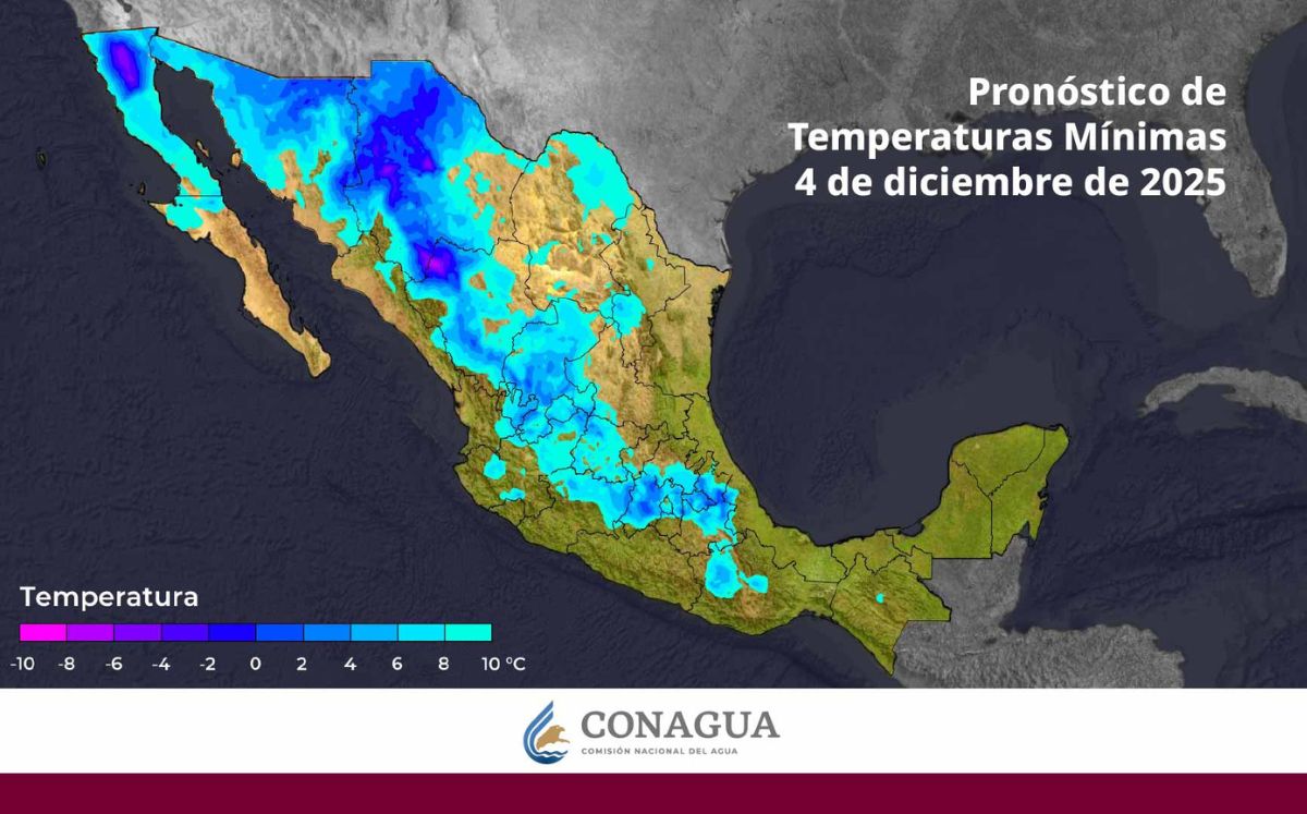 Mapa del frío en los diferentes estados de la República Mexicana (Conagua)