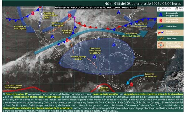 Frente frío 27  (CONAGUA)