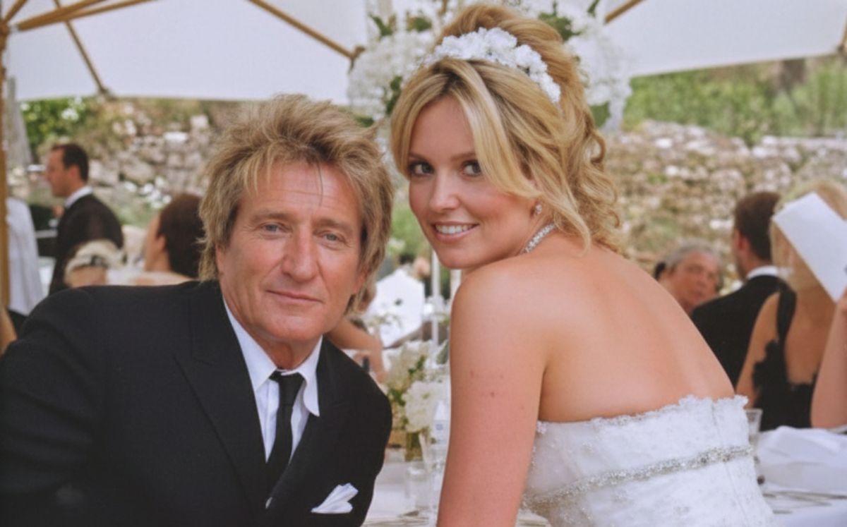 Rod Stewart y Penny Lancaster en su boda (Instagram)