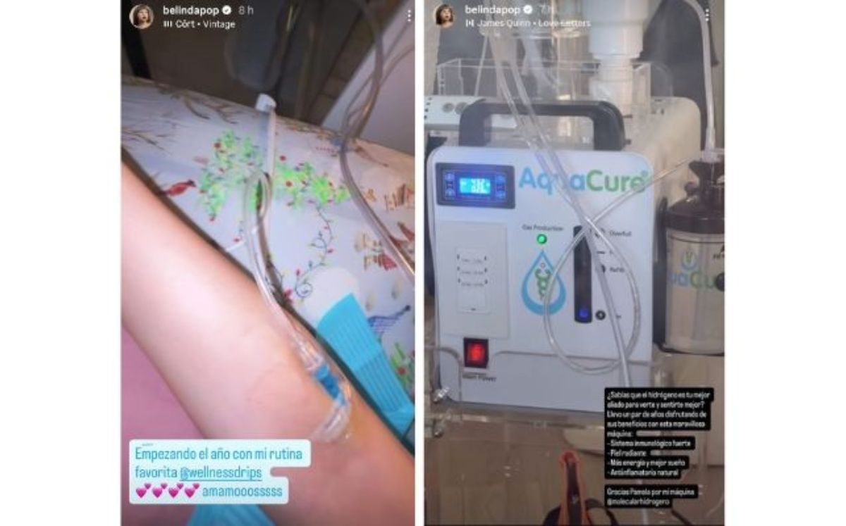 Belinda publica fotos de su tratamiento intravenoso (Instagram)