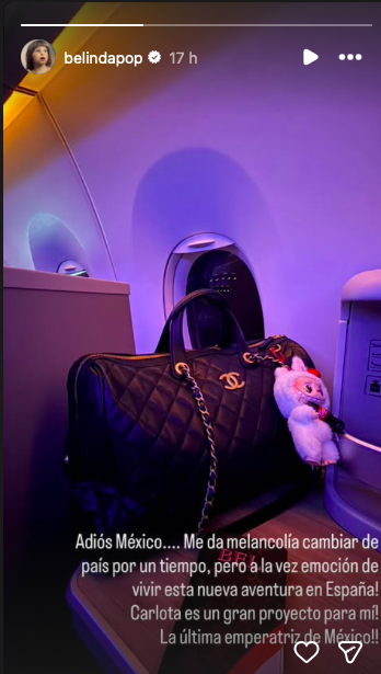 Mensaje de despedida de Belinda (Instagram)