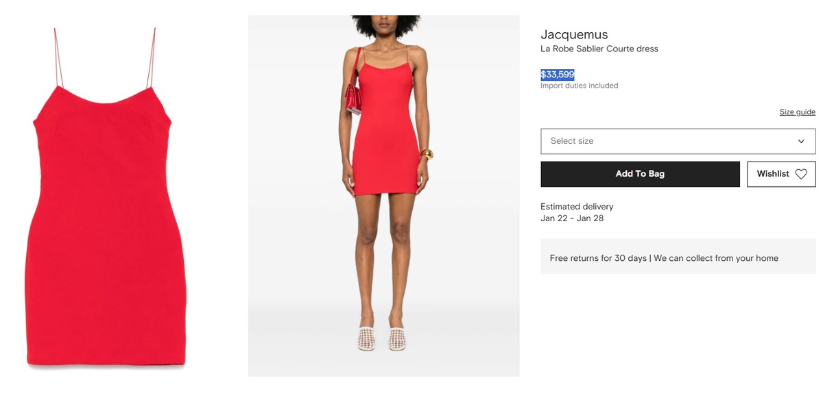 Vestido rojo en Jacquemus (Foto: Jacquemus)