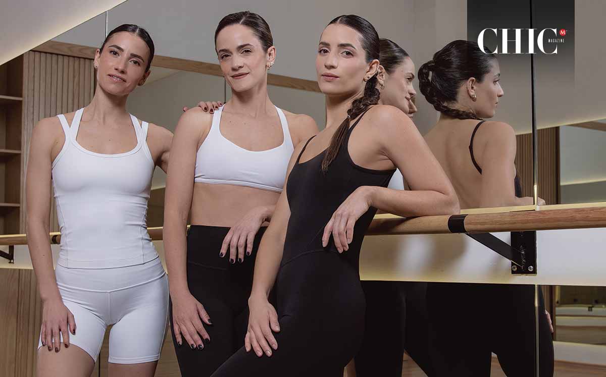 Alejandra Sainz, María Lozano y Sofía Lozano, amigas y socias de In Barre Studio. (Foto: Jesús Flores @jesusfloresphoto)