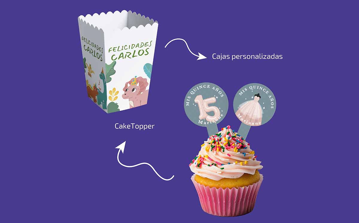 Los cake toppers se convierten en piezas protagonistas con frases divertidas. (Foto: Cortesía)