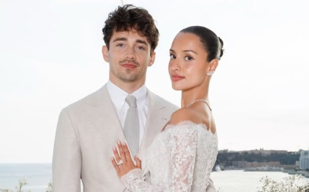 Alexandra Saint Mleux: Vestido de novia en su boda con Charles Leclerc (Foto: Instagram)