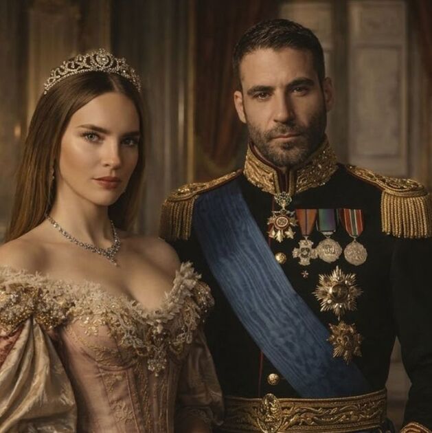 Filtran las primeras fotos de Belinda como Carlota en la serie con (Foto: IA)