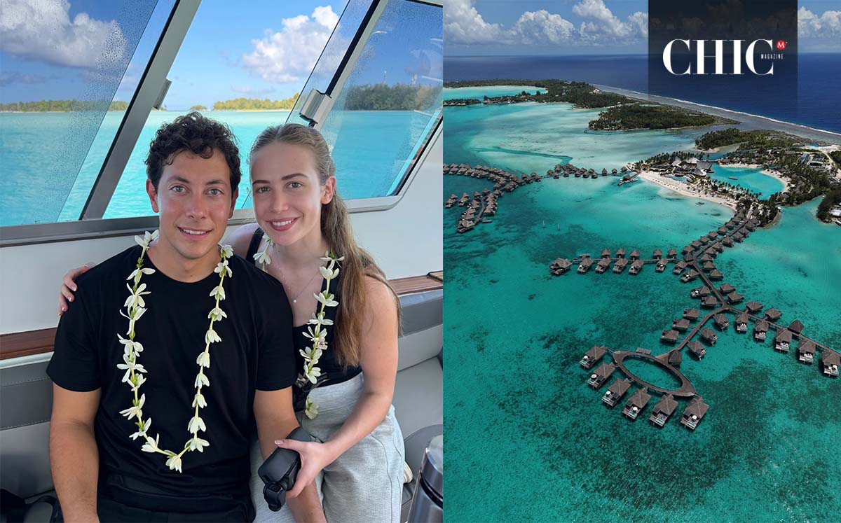 La pareja disfrutó de algunos días en Bora, Bora.
