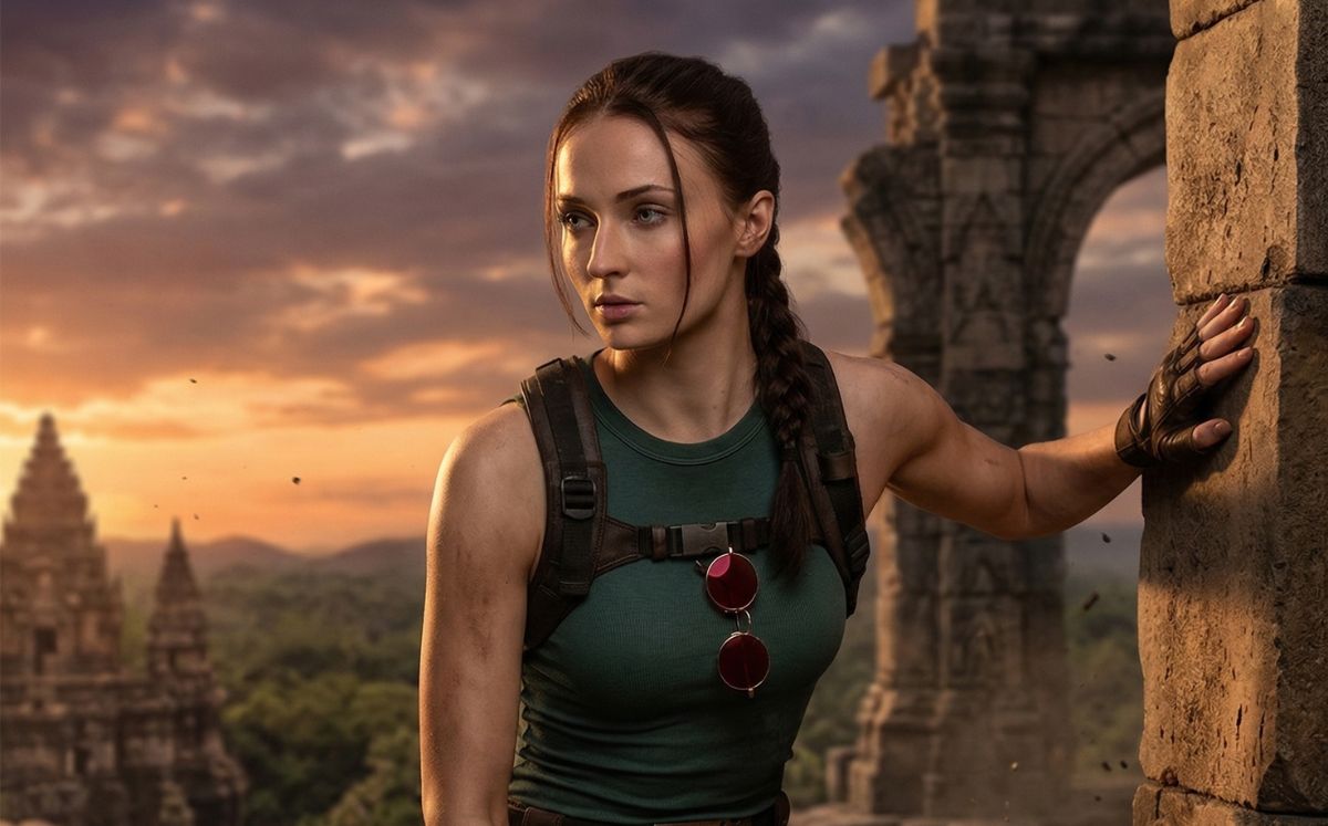 Sophie Turner sufre lesión en el set de "Tom Raider" (Foto: IA)