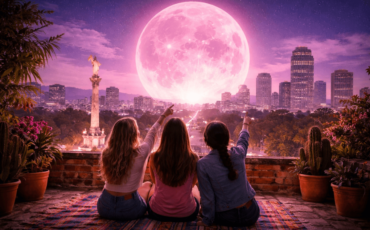 Todo lo que debes saber se la Luna Rosa (Imagen IA)