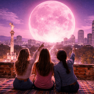 Todo lo que debes saber se la Luna Rosa (Imagen IA)