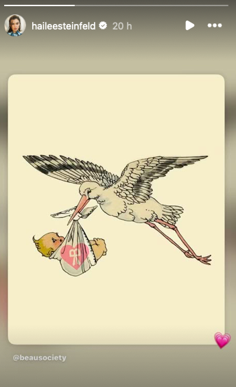 Hailee Steinfeld confirma el nacimiento de su hija (Instagram)