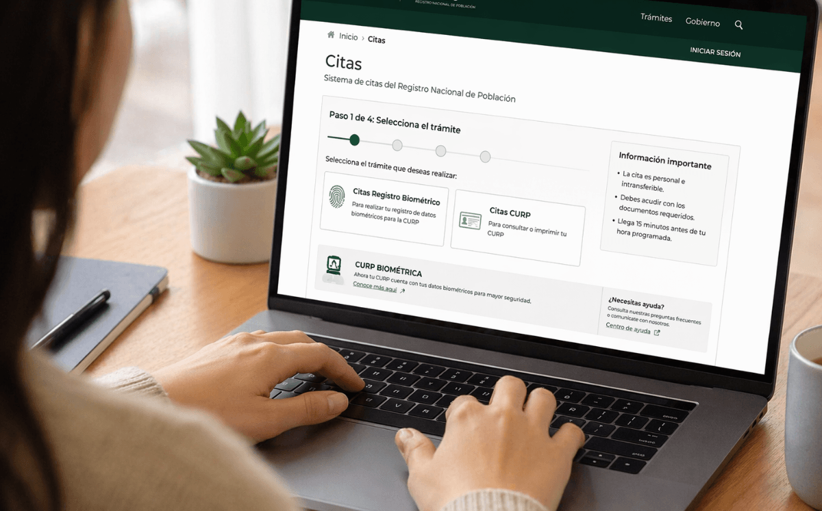 Saca tu cita para la CURP Biométrica en línea (Imagen IA)
