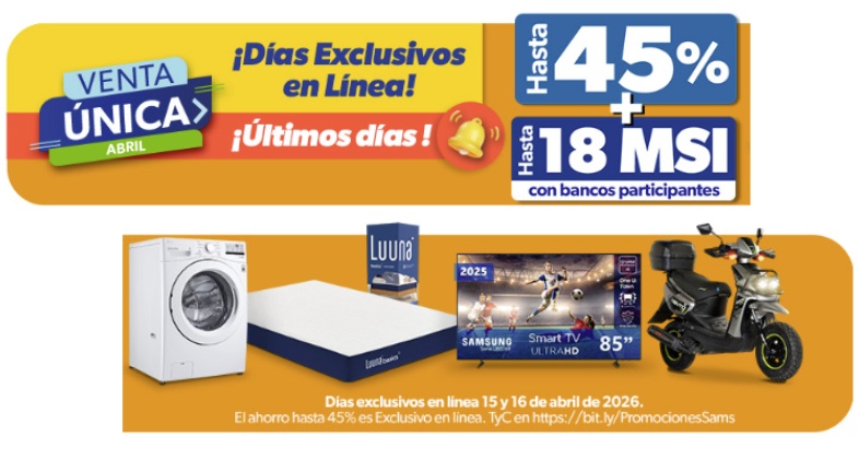 Ofertas en Sam’s Club del 15 al 16 de abril (Foto: Sam's Club)