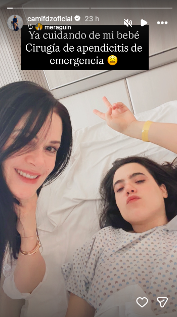 Camila Fernández en el hospital (Instagram)