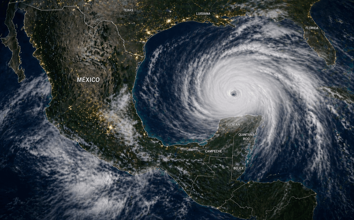 Temporada de Huracanes en México (Imagen IA)