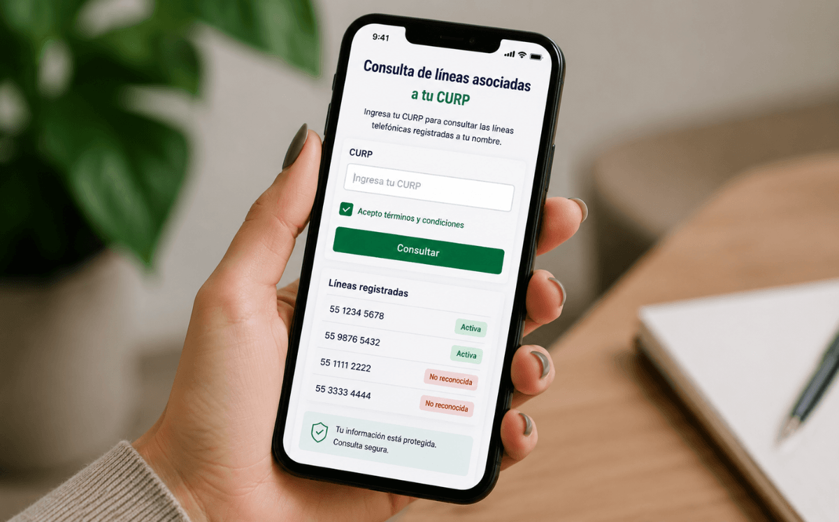 Verificar las líneas registradas con tu CURP puede ayudarte a prevenir fraudes. (Imagen: IA)