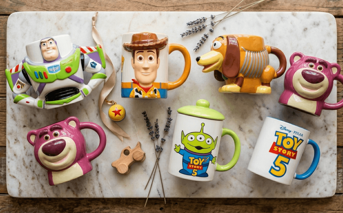 Tazas coleccionables en Walmart de "Toy story 5" (Foto: IA)