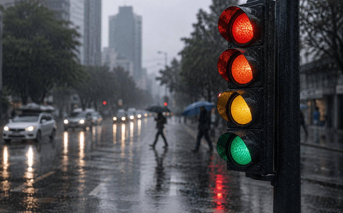 Semáforo de alerta por lluvias en México (Imagen IA)
