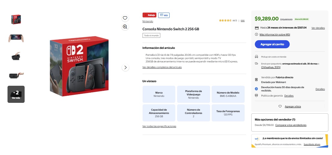 Oferta de Nintendo Switch 2 en Walmart (Foto: Walmart)