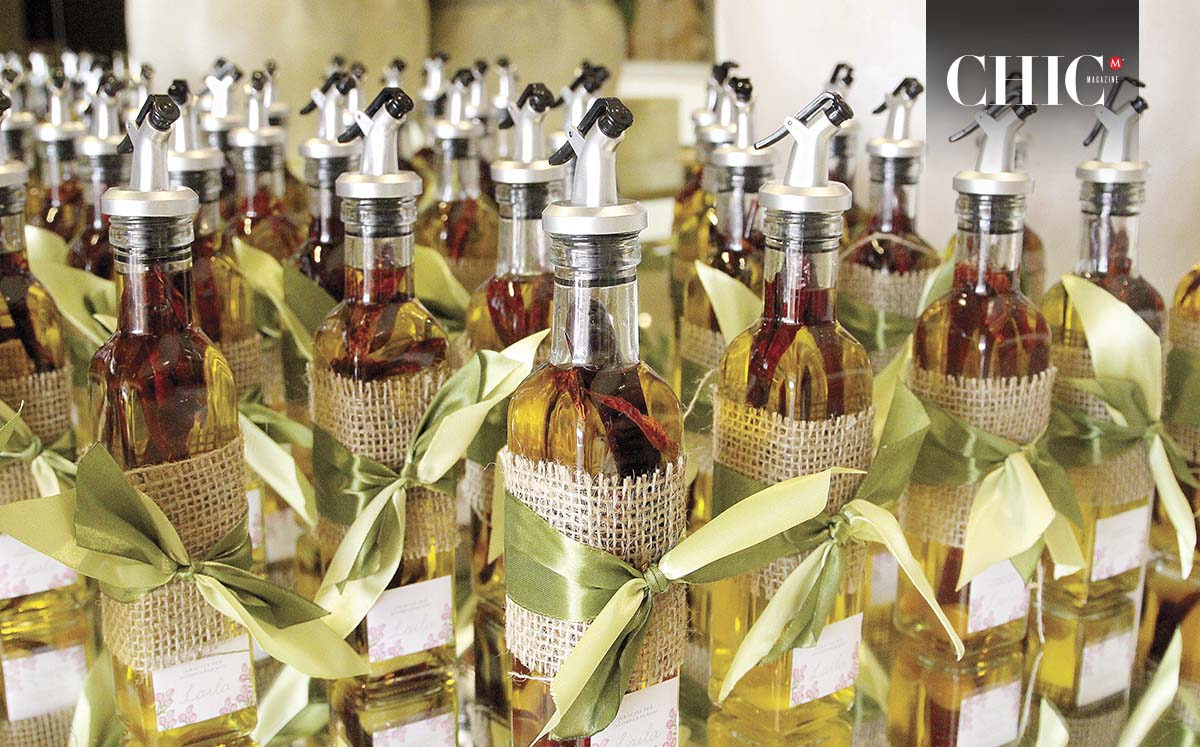 Al finalizar el evento cada invitada recibió como recuerdo una botella de aceite de oliva infusionado