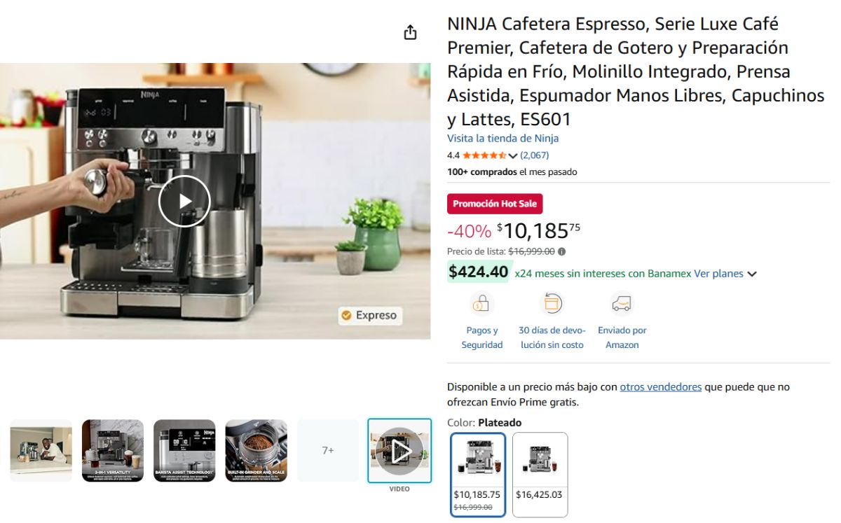 Cafetera Ninja serie Luxe ES601 de remate en Amazon por el Hot Sale (Foto: Amazon)