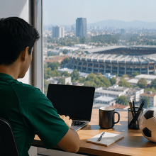 ¿Home office durante el mundial? (Imagen IA)