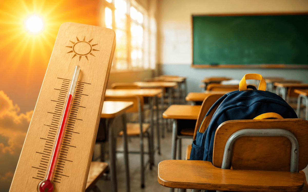 SEP adelanta fin de clases para un estado por ola de calor (Imagen IA)