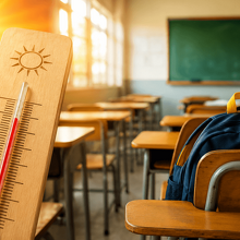 SEP adelanta fin de clases para un estado por ola de calor (Imagen IA)