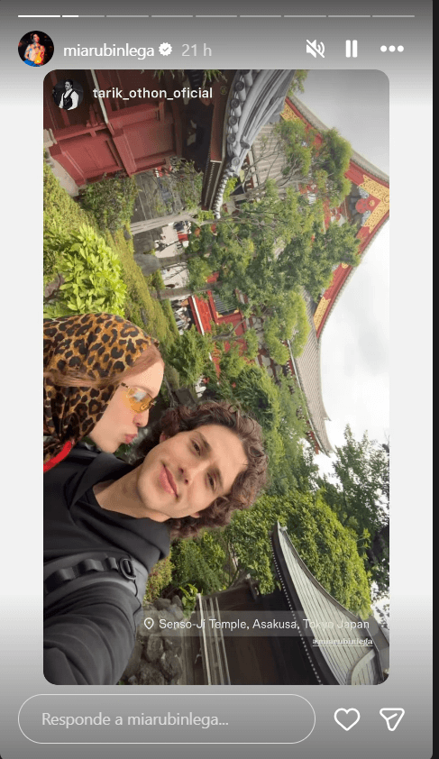 Mía Rubín y Tarik Othón en Japón (Foto: IG)