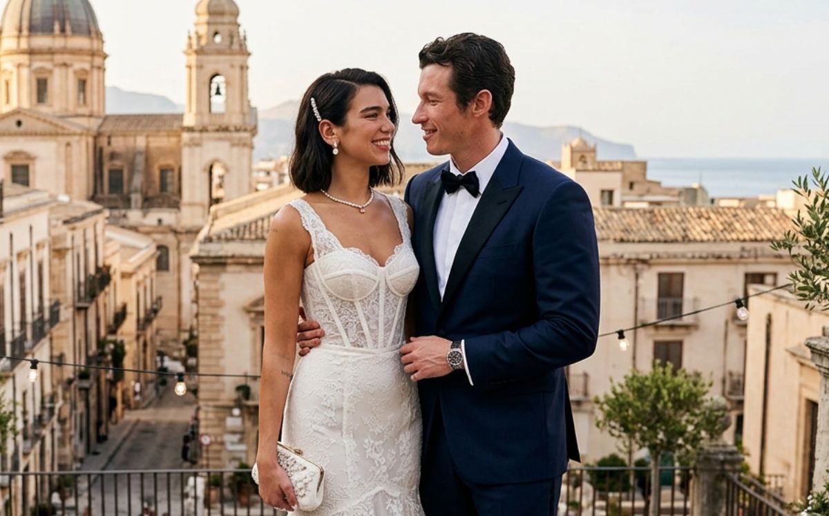Boda de Dua Lipa y Callum Turner en Palermo; ¿cuál fue el primer vestido de la cantante y quiénes son sus invitados? (Foto: IA)