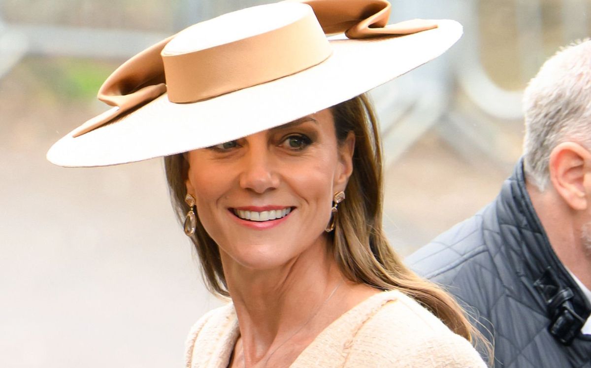 Kate Middleton con vestido nude en la boda del primo del príncipe William (Foto: Getty)
