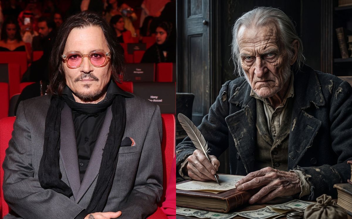 Así se ve Johnny Depp como Scrooge en "Un cuento de Navidad" (Foto: Getty/IA)