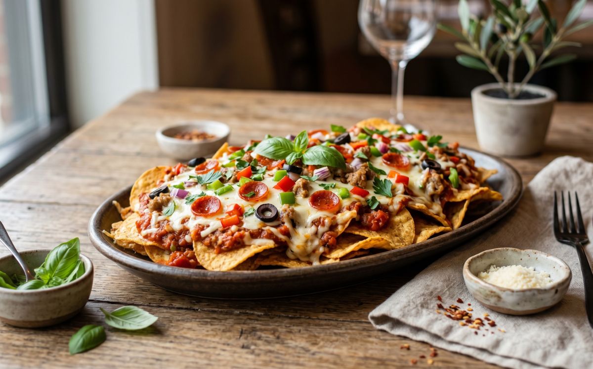 Nachos crujientes de pizza con Pringles Pizza