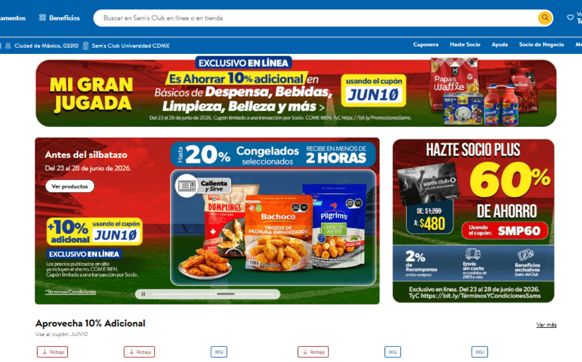 Home Sam's Club (Imagen Sam's Club)