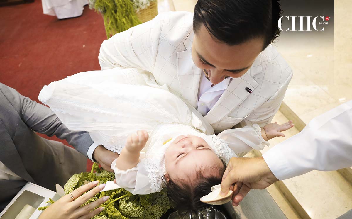 Sofia Valentina Galnares durante su bautizo