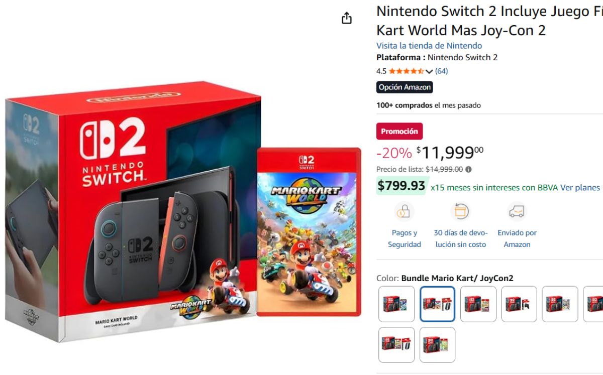 Amazon remata la Nintendo Switch 2 por el Prime Day 2026 (Foto: Amazon México)