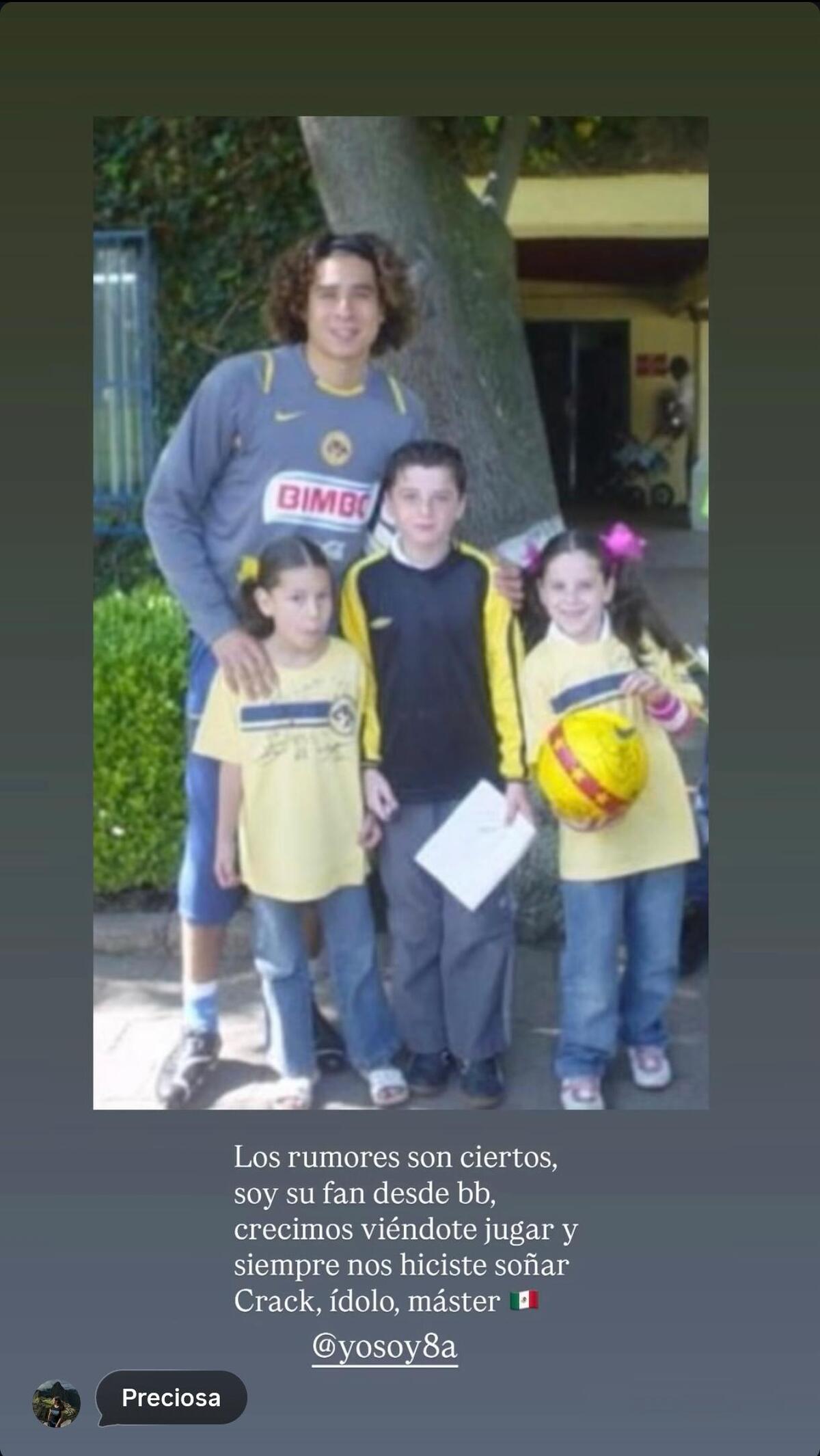 Las palabras de Fátima Bosch para Memo Ochoa (Foto: IG)