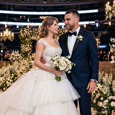 Taylor Swift y Travis Kelce se casan en el Madison Square Garden (Foto: IA)