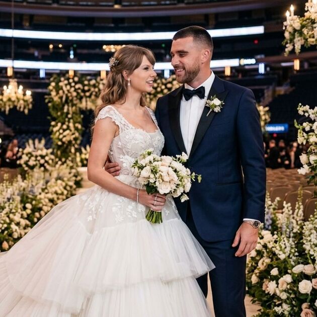 Taylor Swift y Travis Kelce se casan en el Madison Square Garden (Foto: IA)
