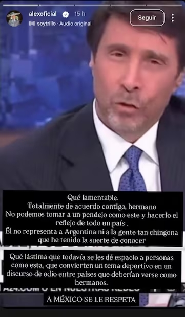 Alejandro Fernández a través de sus historias de Instagram (Foto: IG)