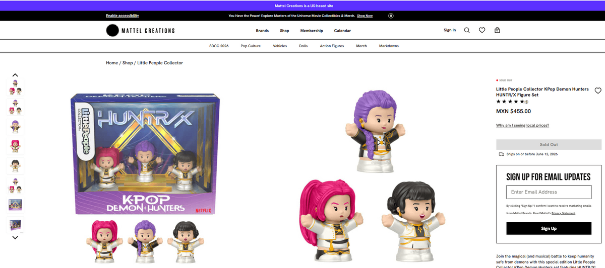 Set de Little People Collector x "KPop Demon Hunters" en Mattel Creations (Foto: Mattel)