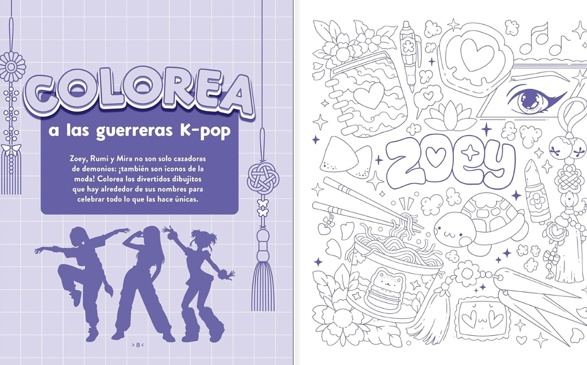 Libro de colorear de "Las Guerreras K-pop" (Imagen Amazon)