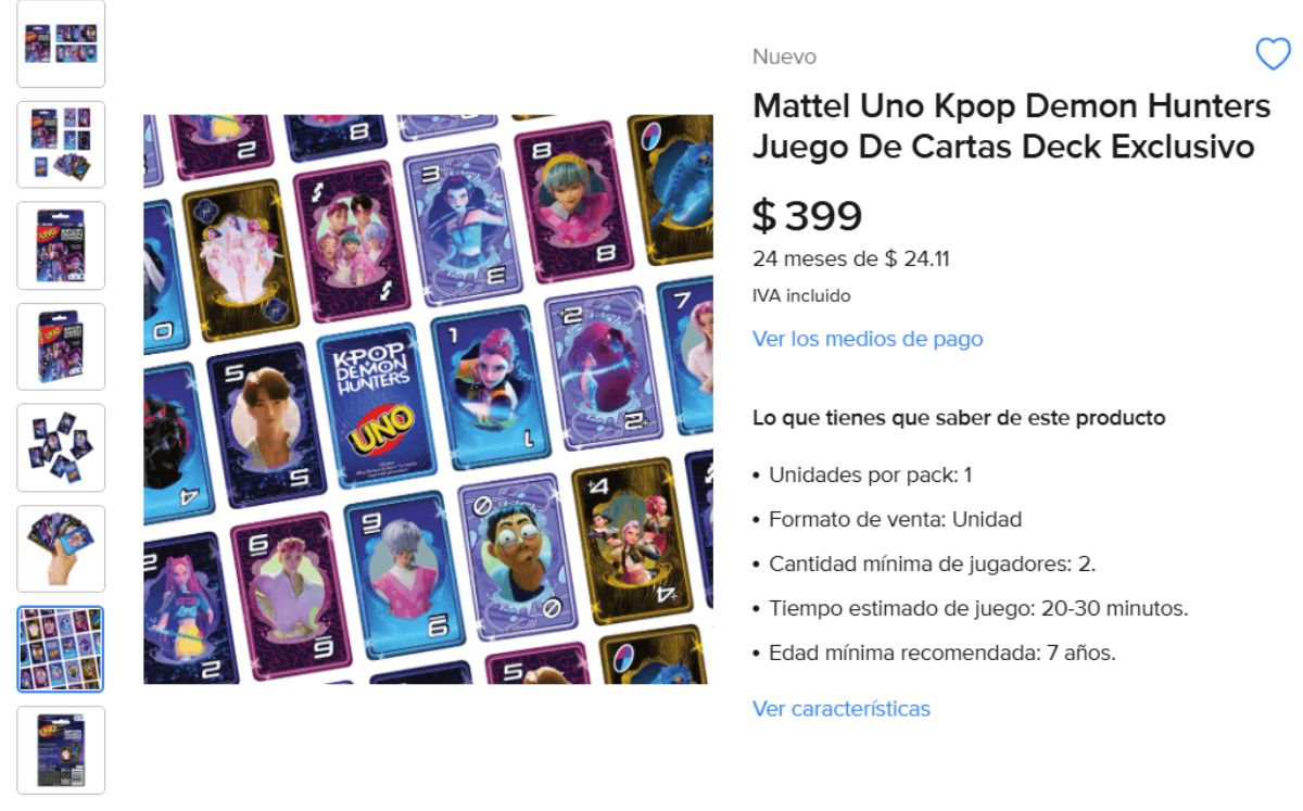 UNO de “Las Guerreras K-pop” en Mercado Libre (Foto: Mercado Libre)